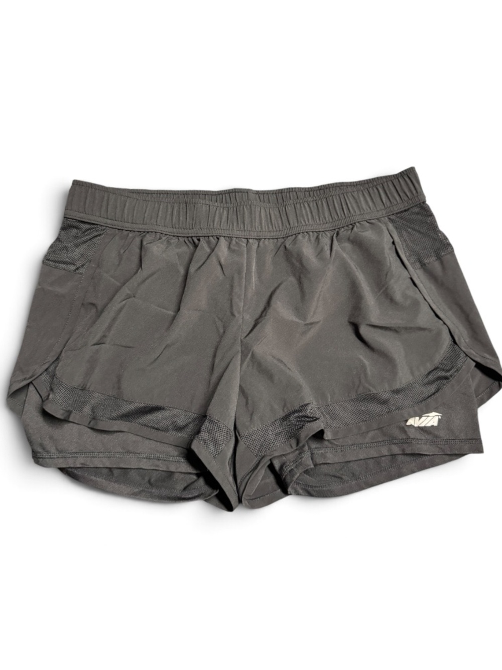 Avia Black 2-in-1 Running Shorts Women's L 12-14 Built-In Bike Liner